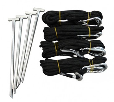 Kit d'arrimage 4 piquets, 4 sangles