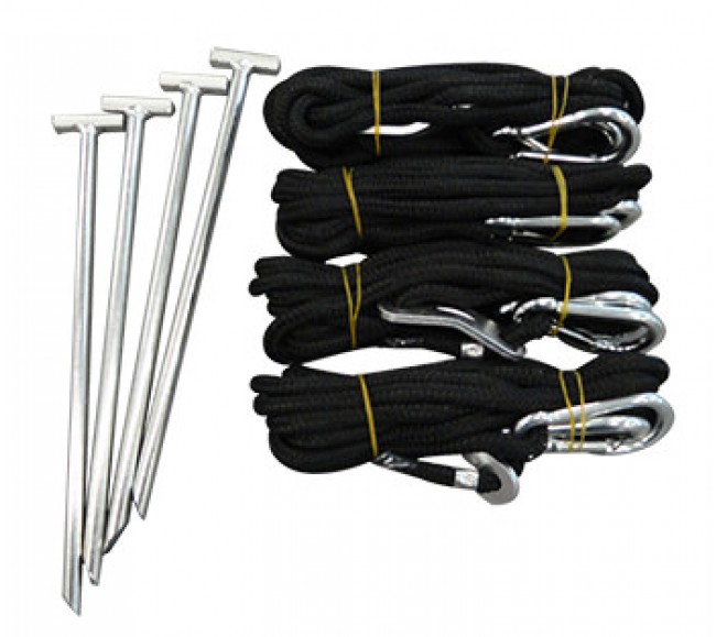 Kit d'arrimage 4 piquets, 4 sangles